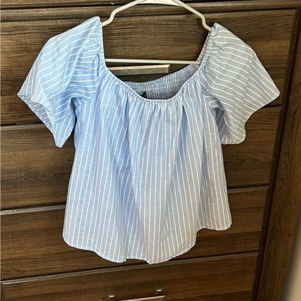 Striped “off the shoulder” Women's Top
